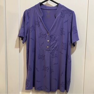 Bamboo Purple fair trade wm’s short sleeve Blouse